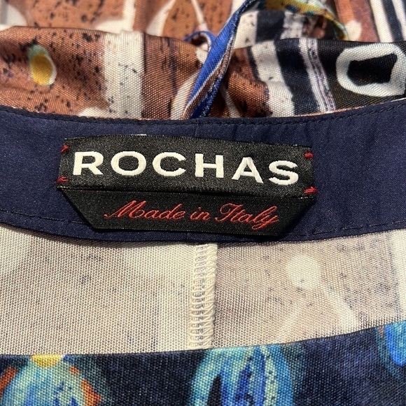 Rochas Silk Midi Short Sleeve Dress Sz-44/8 - Picture 12 of 14